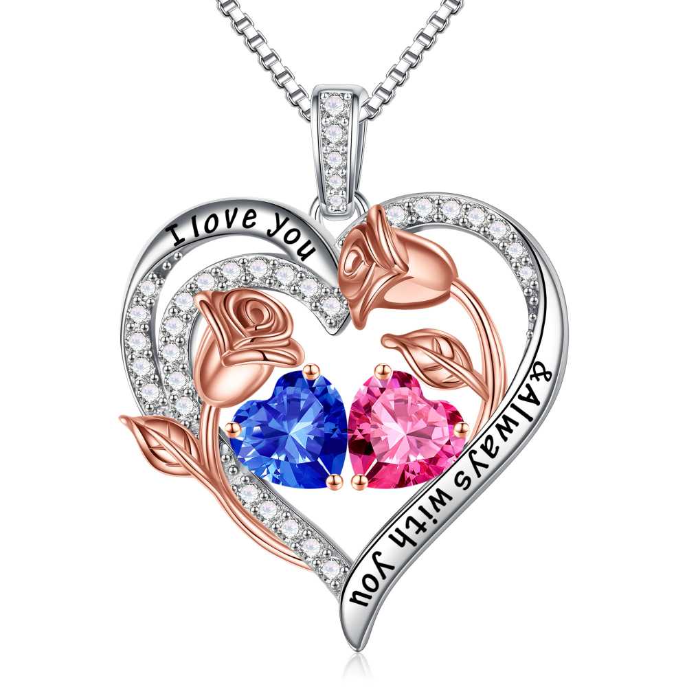 Iefil Anniversary Women Gifts - Anniversary Wife Gift | January June Birthstone Necklace, Garnet Alexandrite Jewelry