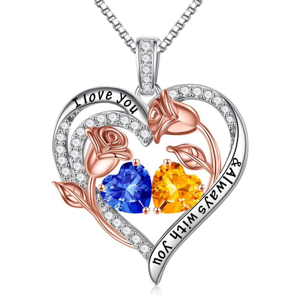 Iefil Anniversary Women Gifts - Anniversary Wife Gift | January June Birthstone Necklace, Garnet Alexandrite Jewelry